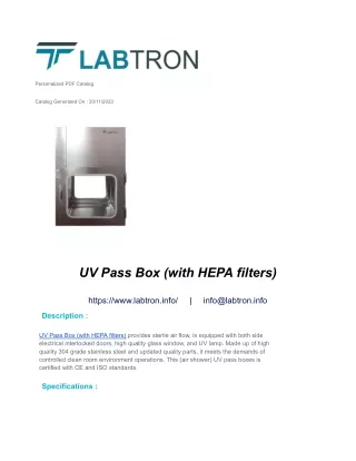 UV Pass Box (with HEPA filters)