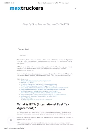 Step-by-Step Process on How to File IFTA - max truckers