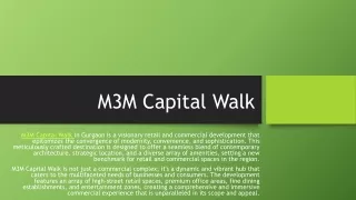 M3M Capital Walk