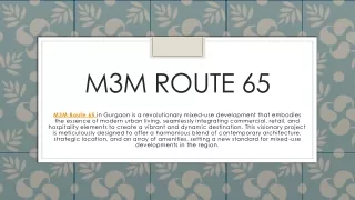 M3M Route 65