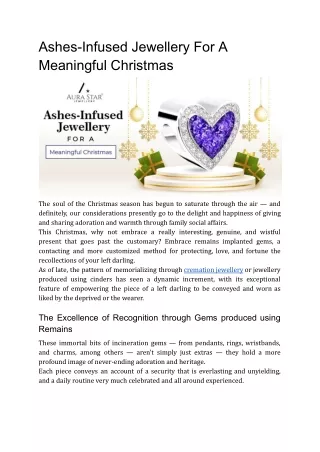 Ashes-Infused Jewellery For A Meaningful Christmas