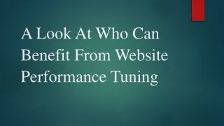 A Look At Who Can Benefit From Website Performance Tuning