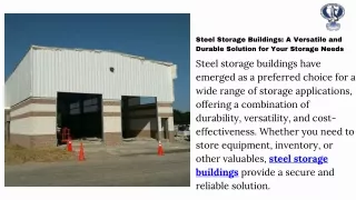 StorageMaster Steel Buildings Protecting Possessions With Strength