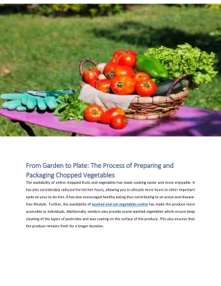 From Garden to Plate: The Process of Preparing and Packaging Chopped Vegetables