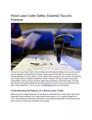 Essential Wood Laser Cutter Safety Tips & Best Practices