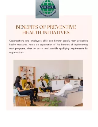 Advantages Of Preventative Health Benefits | Versa Business Systems