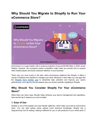 Why Should You Go For Shopify to Run Your eCommerce Store_