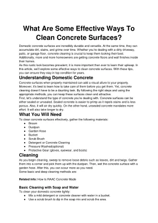 What Are Some Effective Ways To Clean Concrete Surfaces