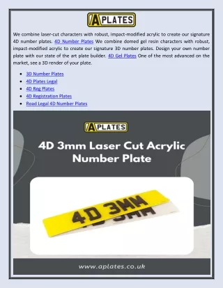 4D Number Plates UK