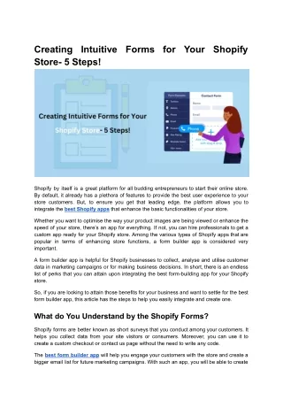 Creating Intuitive Forms for Your Shopify Store- 5 Steps!