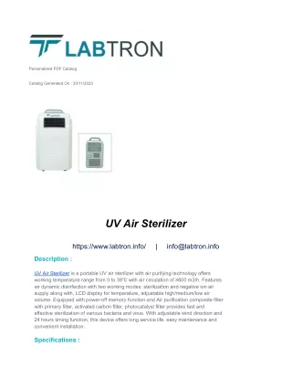 UV Air Sterilizer