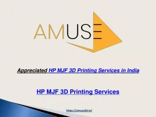 With dedicated experts in India, Amuse Company is proud to offer professional HP MJF 3D printing services