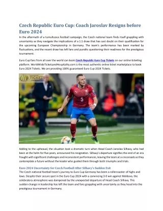 Czech Euro Cup Head Coach Jaroslav Silhavy Resigns at Euro 2024