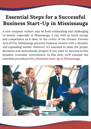 Essential Steps for a Successful Business Start-Up in Mississauga