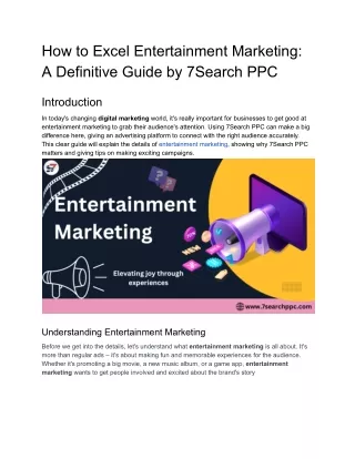 How to Excel Entertainment Marketing_ A Definitive Guide by 7Search PPC