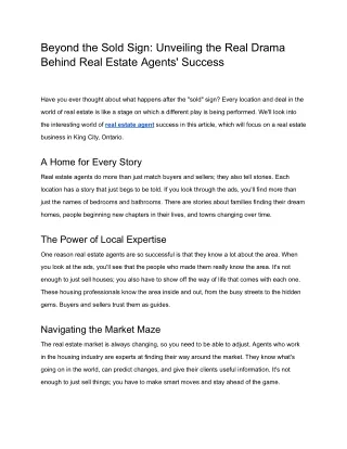 Beyond the Sold Sign_ Unveiling the Real Drama Behind Real Estate Agents' Success