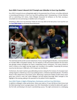 Euro 2024 France's Record 14-0 Triumph over Gibraltar in Euro Cup Qualifier