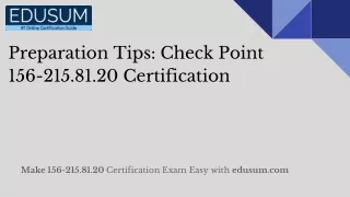 Preparation Tips: Check Point 156-215.81.20 Certification