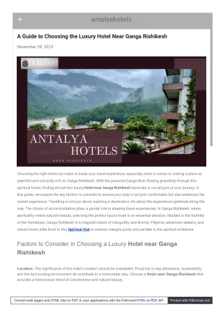 Explore the Spiritual Side: Hotels Near Ganga Rishikesh