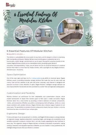 6 Essential Features Of Modular Kitchen