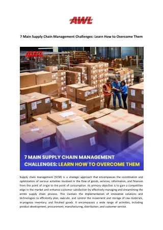 7 Main Supply Chain Management Challenges: Learn How to Overcome Them