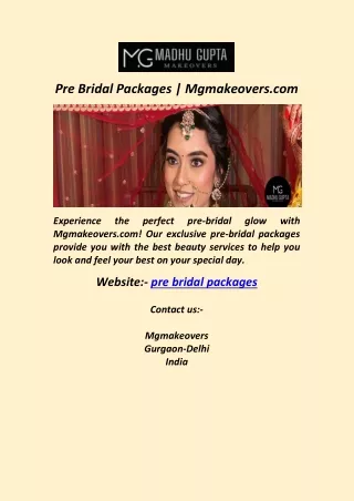 Pre Bridal Packages  Mgmakeovers.com