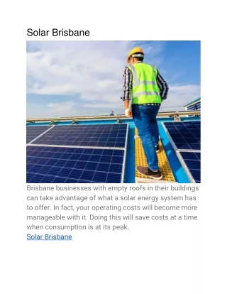 Solar Brisbane