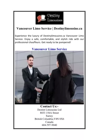 Vancouver Limo Service | Destinylimousine.ca