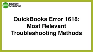 Quick And Effective Fix For QuickBooks Error 1618
