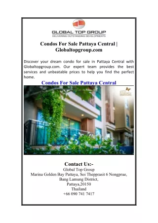 Condos For Sale Pattaya Central | Globaltopgroup.com