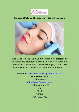 Permanent Make-up Oberösterreich  Starlifebeauty.com