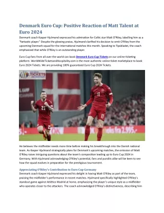 Denmark Euro Cup Positive Reaction of Matt Talent at Euro 2024