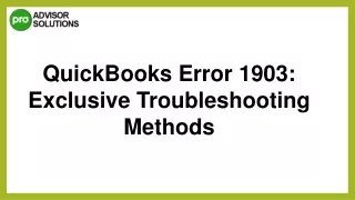 Learn How To Resolve QuickBooks Error 1903