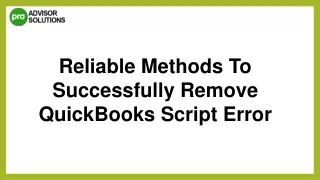 An Effective Guide To Fix QuickBooks Script Error