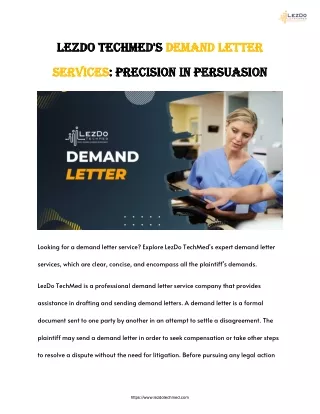 LezDo TechMed's Demand Letter Services: Precision in Persuasion