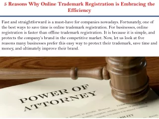 5 Reasons Why Online Trademark Registration is Embracing the Efficiency