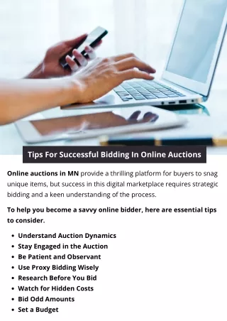 Tips For Successful Bidding In Online Auctions