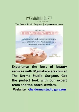 The Derma Studio Gurgaon  Mgmakeovers com