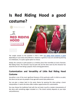 Is Red Riding Hood a good costume_.docx