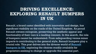 Driving excellence exploring Renault bumpers in UK