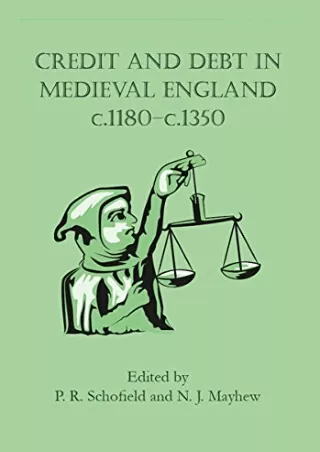 ✔DOWNLOAD⭐ Book [PDF]  Credit and Debt in Medieval England c.1180-c.1350