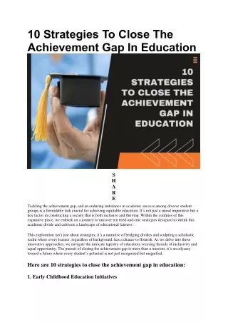 10 Effective Strategies To Close The Achievement Gap In Education