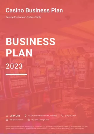 Casino Business Plan Example Template