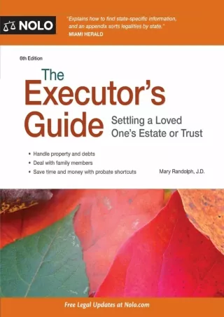 ✔DOWNLOAD⭐ Book [PDF]  The Executor's Guide: Settling a Loved One's Estate or Tr