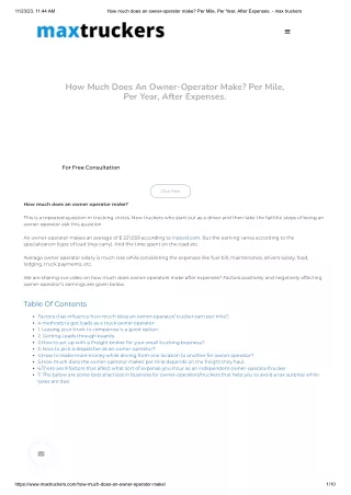 How much does an owner-operator make_ Per Mile, Per Year, After Expenses. - max truckers