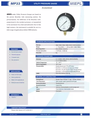 Utility Pressure Gauge - Economical | India Pressure Gauge