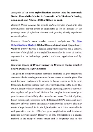 In Situ Hybridization Market: Global Demand Analysis & Opportunity Outlook 2036