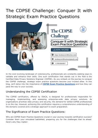 The CDPSE Challenge_ Conquer It with Strategic Exam Practice Questions