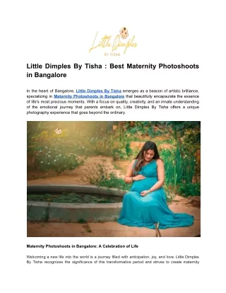 Little Dimples By Tisha : Best Maternity Photoshoots in Bangalore