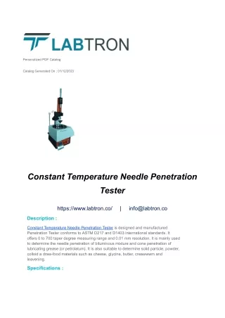 constant temperature needle penetration tester